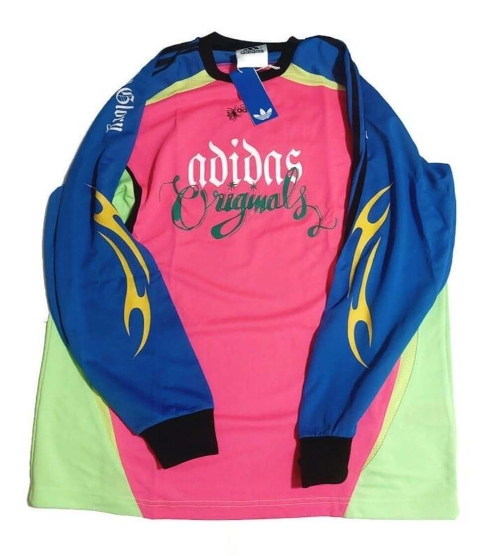 Adidas Originals Spiders Goalkeeper Long Sleeve Top Pink Blue Mens Size M JW0203